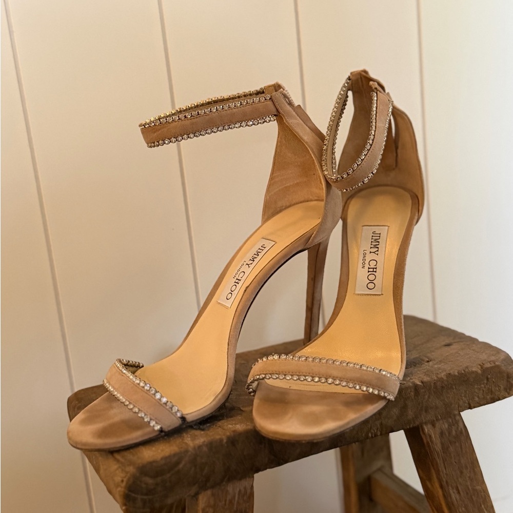 Jimmy Choo Ballet Pink and Jeweled Heels